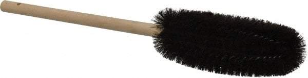 PRO-SOURCE - 3" Diam Bristle Tube Brush - 16" OAL, 6" Head Length, Wood Handle - Eagle Tool & Supply