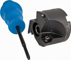 Kennametal - 2" Cut Diam, 0.098" Max Depth, 3/4" Arbor Hole, 3 Inserts, XD 12 Insert Style, Indexable Copy Face Mill - C7792VXD12-A2.00Z03R Cutter Style, 1.574" High, Through Coolant, Series 7792 - Eagle Tool & Supply