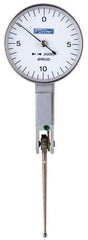 Fowler - 0.02 Inch Range, 0.0005 Inch Dial Graduation, Horizontal Dial Test Indicator - 1 Inch White Dial, 0-10-0 Dial Reading - Eagle Tool & Supply