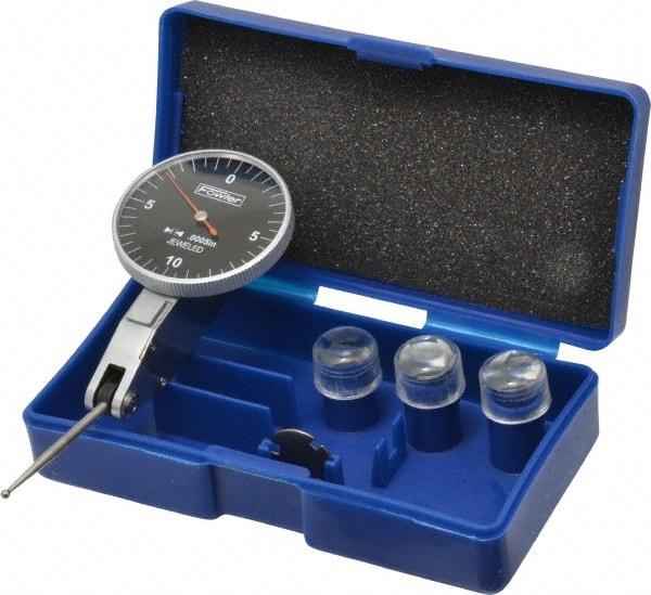 Fowler - 0.0005 Inch Dial Graduation, Dial Test Indicator - 1-1/2 Inch Black Dial, 0-10-0 Dial Reading - Eagle Tool & Supply