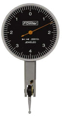 Fowler - 0.0001 Inch Dial Graduation, Dial Test Indicator - 1 Inch Black Dial, 0-4-0 Dial Reading - Eagle Tool & Supply