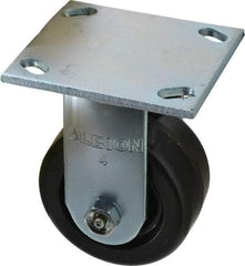 Albion - 4" Diam x 2" Wide x 5-5/8" OAH Top Plate Mount Rigid Caster - Phenolic, 800 Lb Capacity, Roller Bearing, 4 x 4-1/2" Plate - Eagle Tool & Supply