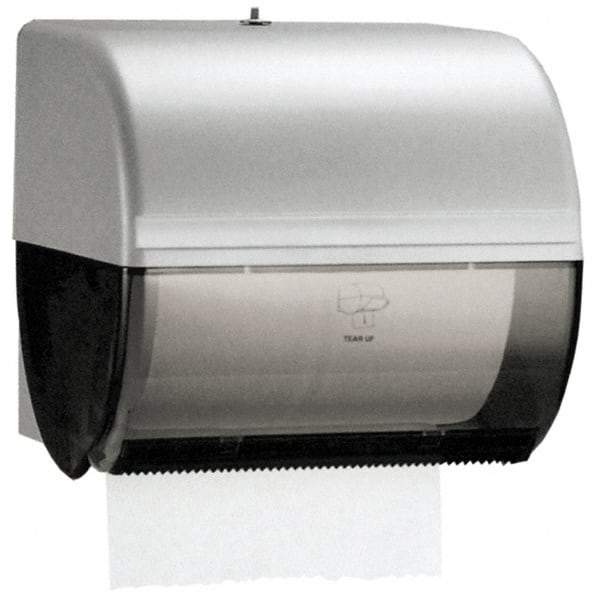 Kimberly-Clark Professional - Hands Free, Plastic Paper Towel Roll Cabinet - 10" High x 10-1/2" Wide, 1 Roll 8", Smoke (Color) - Eagle Tool & Supply