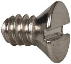 Value Collection - #6-32 UNC, 1/4" OAL Slotted Drive Machine Screw - Flat Head, Grade 316 Stainless Steel, Uncoated, Without Washer - Eagle Tool & Supply