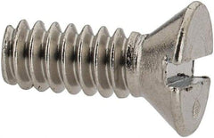 Value Collection - #6-32 UNC, 3/8" OAL Slotted Drive Machine Screw - Flat Head, Grade 316 Stainless Steel, Uncoated, Without Washer - Eagle Tool & Supply