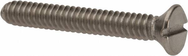 Value Collection - #6-32 UNC, 1" OAL Slotted Drive Machine Screw - Flat Head, Grade 316 Stainless Steel, Uncoated, Without Washer - Eagle Tool & Supply