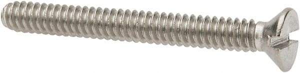 Value Collection - #6-32 UNC, 1-1/4" OAL Slotted Drive Machine Screw - Flat Head, Grade 316 Stainless Steel, Uncoated, Without Washer - Eagle Tool & Supply