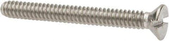 Value Collection - #6-32 UNC, 1-1/4" OAL Slotted Drive Machine Screw - Flat Head, Grade 316 Stainless Steel, Uncoated, Without Washer - Eagle Tool & Supply