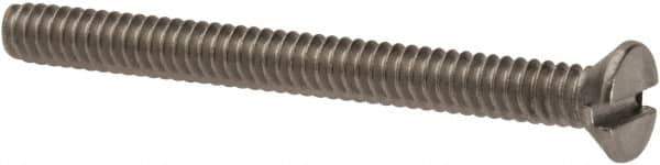 Value Collection - #6-32 UNC, 1-1/2" OAL Slotted Drive Machine Screw - Flat Head, Grade 316 Stainless Steel, Uncoated, Without Washer - Eagle Tool & Supply