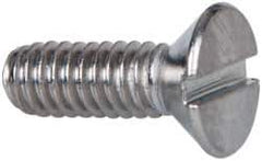 Value Collection - #8-32 UNC, 1/2" OAL Slotted Drive Machine Screw - Flat Head, Grade 316 Stainless Steel, Uncoated, Without Washer - Eagle Tool & Supply