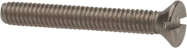 Value Collection - #8-32 UNC, 1-1/4" OAL Slotted Drive Machine Screw - Flat Head, Grade 316 Stainless Steel, Uncoated, Without Washer - Eagle Tool & Supply