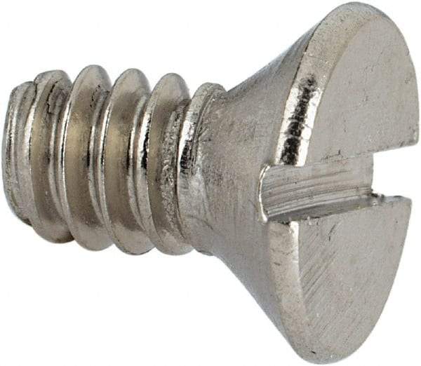 Value Collection - #10-24 UNC, 3/8" OAL Slotted Drive Machine Screw - Flat Head, Grade 316 Stainless Steel, Uncoated, Without Washer - Eagle Tool & Supply