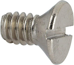 Value Collection - #10-24 UNC, 3/8" OAL Slotted Drive Machine Screw - Flat Head, Grade 316 Stainless Steel, Uncoated, Without Washer - Eagle Tool & Supply