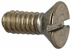 Value Collection - #10-24 UNC, 1/2" OAL Slotted Drive Machine Screw - Flat Head, Grade 316 Stainless Steel, Uncoated, Without Washer - Eagle Tool & Supply