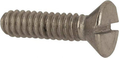 Value Collection - #10-24 UNC, 3/4" OAL Slotted Drive Machine Screw - Flat Head, Grade 316 Stainless Steel, Uncoated, Without Washer - Eagle Tool & Supply
