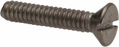 Value Collection - #10-24 UNC, 1" OAL Slotted Drive Machine Screw - Flat Head, Grade 316 Stainless Steel, Uncoated, Without Washer - Eagle Tool & Supply
