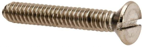 Value Collection - #10-24 UNC, 1-1/4" OAL Slotted Drive Machine Screw - Flat Head, Grade 316 Stainless Steel, Uncoated, Without Washer - Eagle Tool & Supply