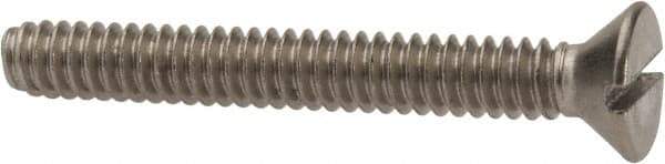 Value Collection - #10-24 UNC, 1-1/2" OAL Slotted Drive Machine Screw - Flat Head, Grade 316 Stainless Steel, Uncoated, Without Washer - Eagle Tool & Supply
