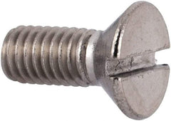 Value Collection - #10-32 UNF, 1/2" OAL Slotted Drive Machine Screw - Flat Head, Grade 316 Stainless Steel, Uncoated, Without Washer - Eagle Tool & Supply