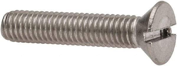 Value Collection - #10-32 UNF, 1" OAL Slotted Drive Machine Screw - Flat Head, Grade 316 Stainless Steel, Uncoated, Without Washer - Eagle Tool & Supply