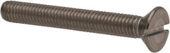 Value Collection - #10-32 UNF, 1-1/2" OAL Slotted Drive Machine Screw - Flat Head, Grade 316 Stainless Steel, Uncoated, Without Washer - Eagle Tool & Supply