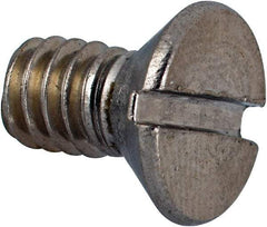 Value Collection - 1/4-20 UNC, 1/2" OAL Slotted Drive Machine Screw - Flat Head, Grade 316 Stainless Steel, Uncoated, Without Washer - Eagle Tool & Supply