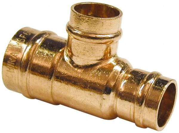 B&K Mueller - 3/4 x 1/2 x 3/4" Copper Pipe Tee - C x C x C, Presoldered - Eagle Tool & Supply
