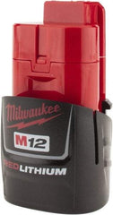 Milwaukee Tool - 12 Volt Lithium-Ion Power Tool Battery - 1.5 Ahr Capacity, 1 hr Charge Time, Series M12 RED - Eagle Tool & Supply