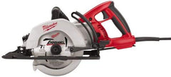 Milwaukee Tool - 15 Amps, 7-1/4" Blade Diam, 4,400 RPM, Electric Circular Saw - 120 Volts, Diamond Arbor Hole, Left Blade - Eagle Tool & Supply