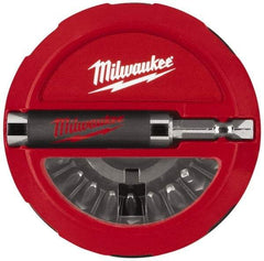 Milwaukee Tool - 20 Piece, 1/4" Drive Screwdriver Insert Bit Set - #1, 2 & 3 Phillips, T15 to T25 Torx, #1, #2 & #3 Square Recess, SL6-8 to SL8-10 Slotted - Eagle Tool & Supply