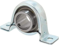 Browning - 1-3/16" ID, 4-5/8" OAL x 2-19/32" OAH Pillow Block - 2,567 Lb Static Cap, 4,381 Lb Dyn Cap, 3-3/4" Btw Mnt Hole Ctrs, 1-5/16" Base-to-Ctr Ht, Stamped Steel - Eagle Tool & Supply