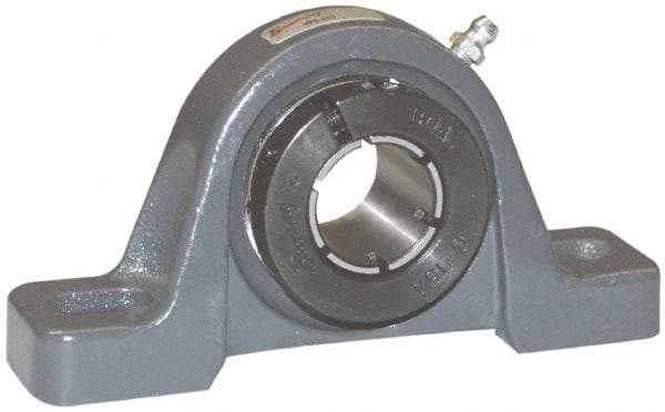 Browning - 1-3/16" ID, 6-3/16" OAL x 3-9/32" OAH Pillow Block - 2,567 Lb Static Cap, 4,381 Lb Dyn Cap, 4-5/8" Btw Mnt Hole Ctrs, 1-11/16" Base-to-Ctr Ht, Cast Iron - Eagle Tool & Supply