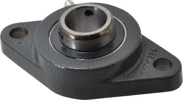 Browning - 1" ID, 4-7/8" OAL x 2-3/4" OAH 2-Bolt Flange Air Handling - 1,651 Lb Static Cap, 2,801 Lb Dyn Cap, 3-57/64" Btw Mnt Hole Ctrs, Cast Iron - Eagle Tool & Supply