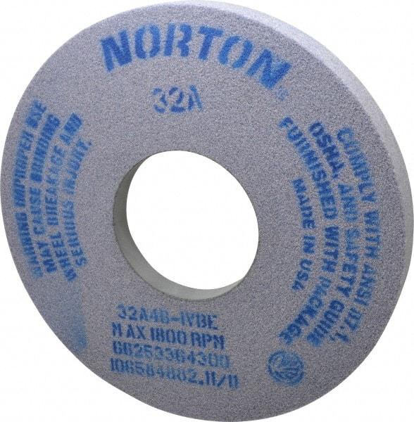 Norton - 14" Diam x 5" Hole x 1-1/2" Thick, I Hardness, 46 Grit Surface Grinding Wheel - Aluminum Oxide, Type 5, Coarse Grade, 1,800 Max RPM, Vitrified Bond, One-Side Recess - Eagle Tool & Supply
