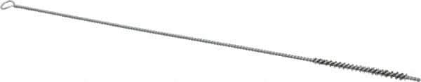 Schaefer Brush - 3" Long x 1/4" Diam Stainless Steel Long Handle Wire Tube Brush - Single Spiral, 15" OAL, 0.005" Wire Diam, 0.13" Shank Diam - Eagle Tool & Supply
