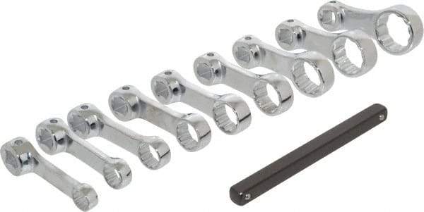 Proto - 9 Piece 3/8" Drive Torque Adapter Set - 3/8 to 7/8", with Clip Rail - Eagle Tool & Supply