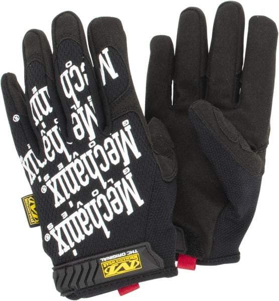 Mechanix Wear - Size L (10) Synthetic Leather General Protection Work Gloves - For Mechanic's & Lifting, Uncoated, Hook & Loop Cuff, Full Fingered, Black, Paired - Eagle Tool & Supply