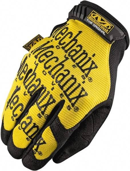 Mechanix Wear - Size XL (11) Synthetic Leather General Protection Work Gloves - For Mechanic's & Lifting, Uncoated, Hook & Loop Cuff, Full Fingered, Yellow, Paired - Eagle Tool & Supply