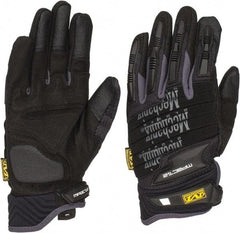 Mechanix Wear - Size L (10) Synthetic Leather/Spandex/Lycra/TPR Anti-Vibration/Impact Protection Work Gloves - For Mechanic's & Lifting, Uncoated, Hook & Loop Cuff, Full Fingered, Black, Paired - Eagle Tool & Supply