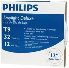 Philips - 32 Watt Fluorescent Tubular 4 Pin Lamp - 6,500°K Color Temp, 1,570 Lumens, T9, 12,000 hr Avg Life - Eagle Tool & Supply