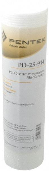 Pentair - 2-1/2" OD, 25µ, Polypropylene Thermal Bonded Cartridge Filter - 9.88" Long, Reduces Sediments - Eagle Tool & Supply