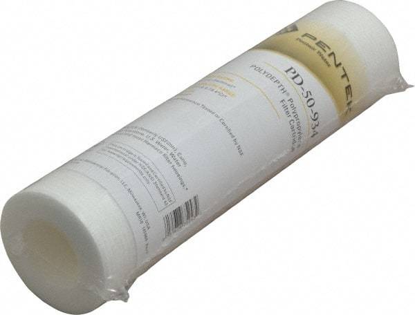 Pentair - 2-1/2" OD, 50µ, Polypropylene Thermal Bonded Cartridge Filter - 9.88" Long, Reduces Sediments - Eagle Tool & Supply