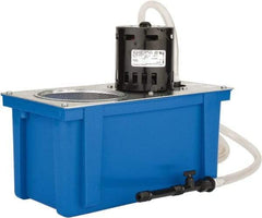 Little Giant Pumps - 1 Gallon Tank Capacity, 6' Coolant Line, Polypropylene Tank, Flood Coolant System - 12" Tank Length x 6" Tank Width x 9-1/4" Tank Height - Eagle Tool & Supply