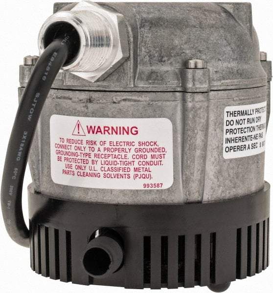 Little Giant Pumps - 115 Amp Rating, 115 Volts, Electric Button Operation, Submersible Pump - Cast Aluminum Housing - Eagle Tool & Supply