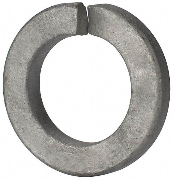 Value Collection - 1", 1.023" ID, 1/4" Thick Split Lock Washer - Grade 2 Spring Steel, Hot Dipped Galvanized Finish, 1.023" Min ID, 1.044" Max ID, 1.667" Max OD - Eagle Tool & Supply