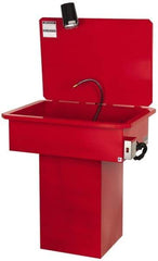 Build-All - Base Mount Solvent-Based Parts Washer - 35 Gal Max Operating Capacity, Steel Tank, 120 Input Volts - Eagle Tool & Supply