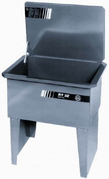 Build-All - Free Standing Solvent-Based Parts Washer - 32 Gal Max Operating Capacity, Steel Tank, 39" High - Eagle Tool & Supply