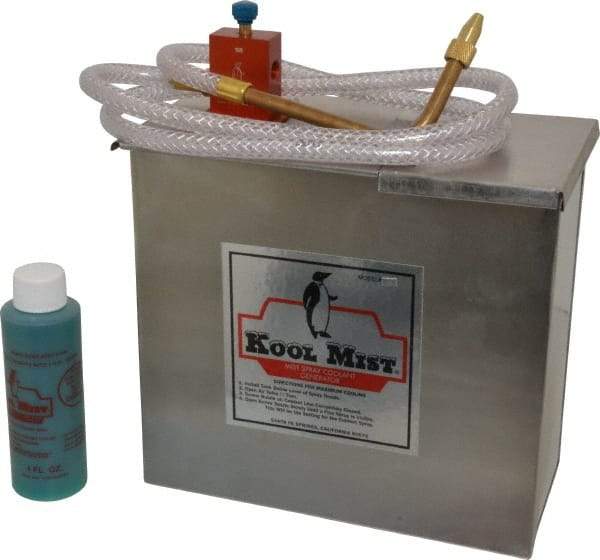 Kool Mist - 1 Outlet, 1 Gal Tank Capacity, Stainless Steel Tank Mist Coolant System - 4' Coolant Line Length, 6" Hose Length, 5/16" Nozzle Diam - Eagle Tool & Supply