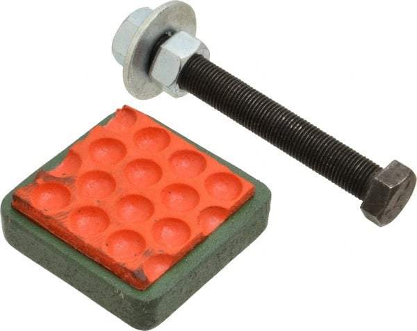 Made in USA - 1/2-13 Bolt Thread, 2" Wide Stud Mount Leveling Pad & Mount - 500 Max Lb Capacity - Eagle Tool & Supply