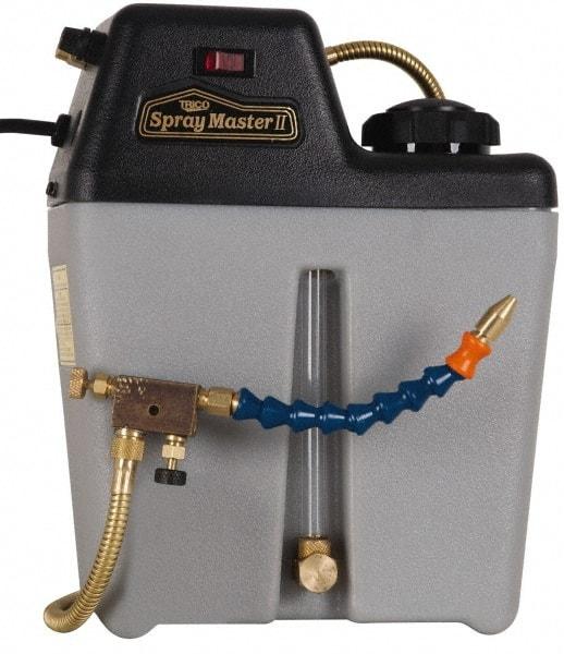 Trico - 1 Outlet, 1 Gallon Tank Capacity, High Density Polyethylene Tank Mist Coolant System - 10" Tank/Unit Length x 5-1/4" Tank/Unit Width x 12-1/4" Tank/Unit Height, 50 to 100 psi, 5' Coolant Line Length, 7" Hose Length - Eagle Tool & Supply